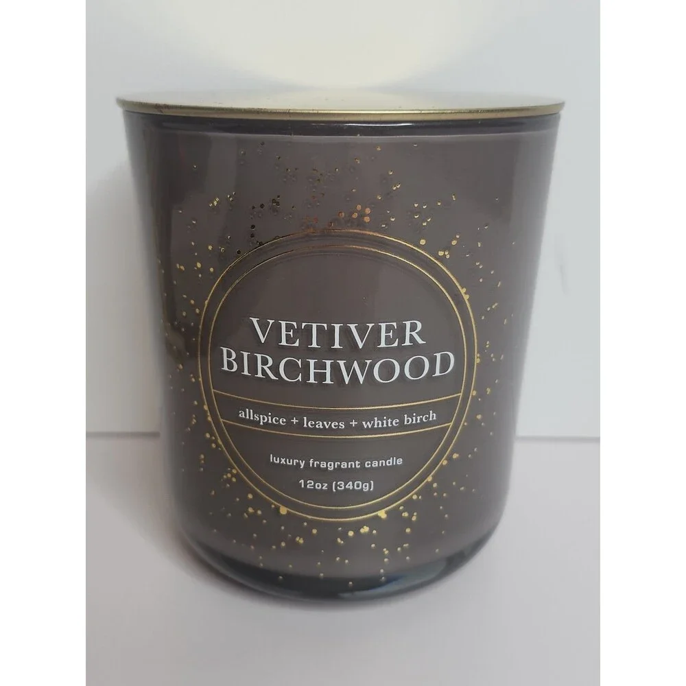 Bellevue Luxury Fragrant Candle Vetiver Birchwood 12 oz Soy Blend 2 Wick